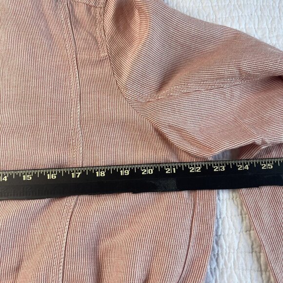 Caslon Linen Blend Red White Striped Cinch Waist Utility Jacket SZ LP Travel - Picture 12 of 12